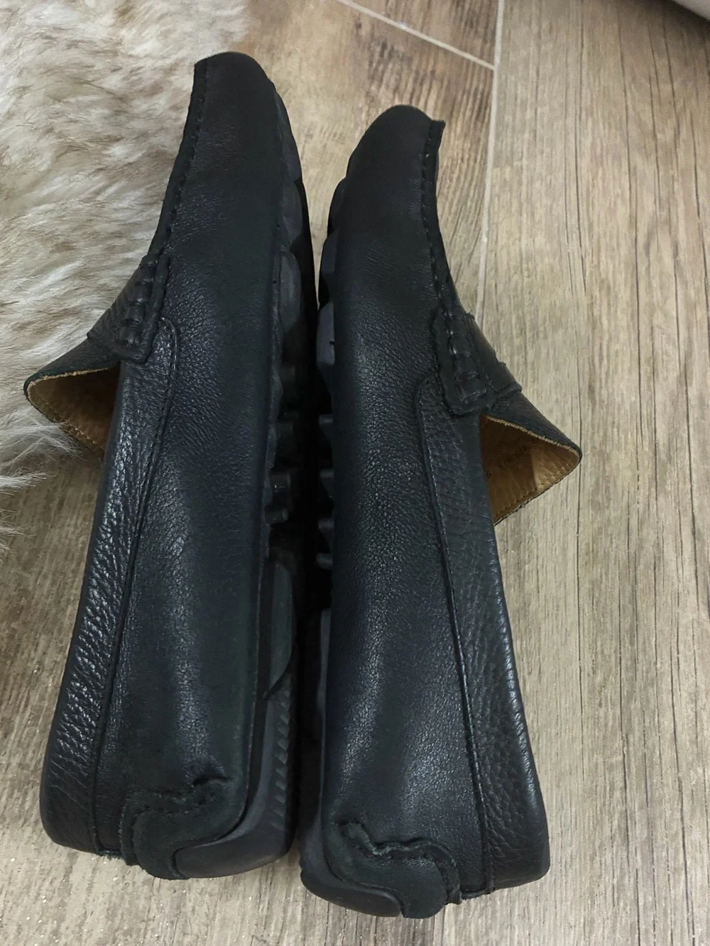 1901 Men’s Black Leather Penny Loafers Driving Shoes Size 9.5 M